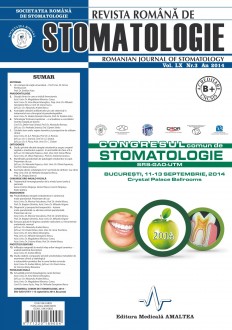 Romanian Journal of Stomatology | Vol. LX, No. 3, Year 2014