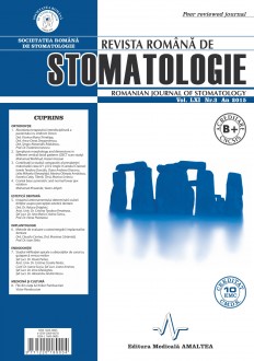 Revista Romana de STOMATOLOGIE - Romanian Journal of Stomatology, Vol. LXI, Nr. 3, An 2015