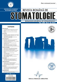Revista Romana de STOMATOLOGIE - Romanian Journal of Stomatology, Vol. LXII, Nr. 3, An 2016