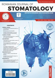 Romanian Journal of Stomatology | Vol. LXVII, No. 4, Year 2021