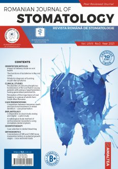 Romanian Journal of Stomatology | Vol. LXVII, No. 3, Year 2021