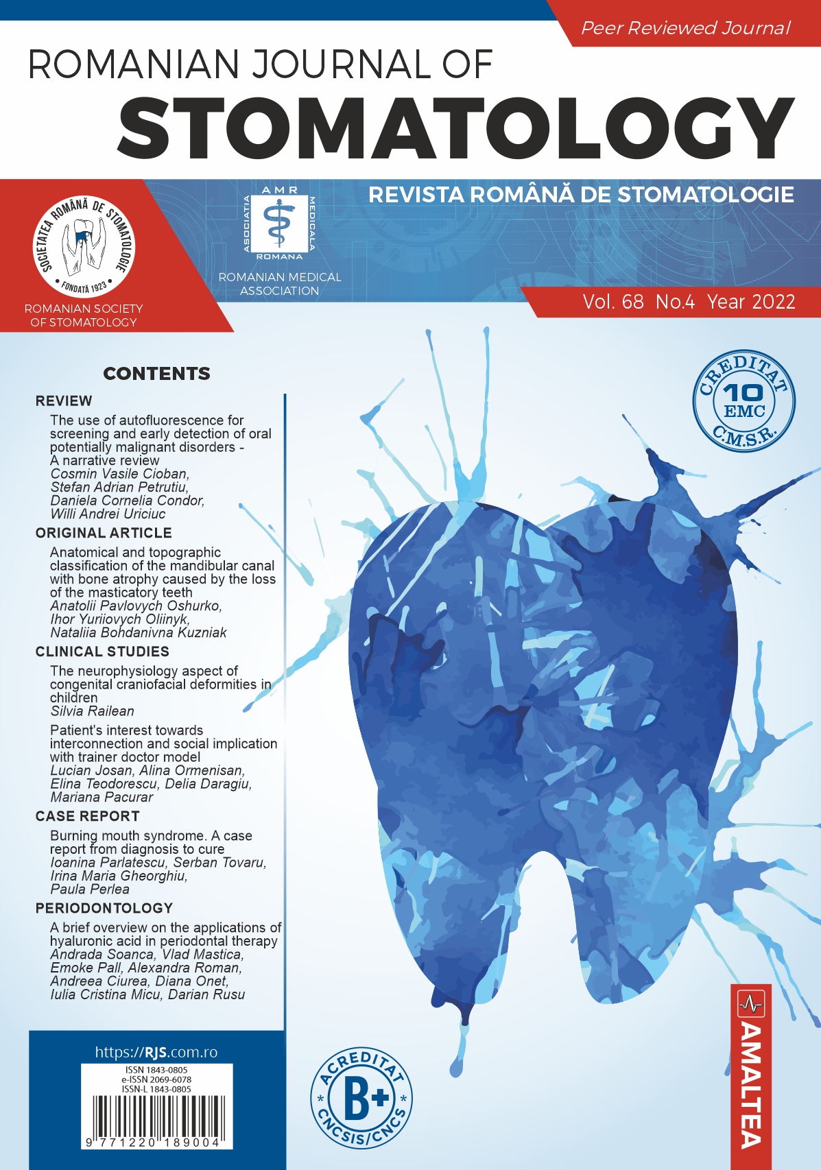 Romanian Journal of Stomatology - Vol. 68, No. 4, Year 2022