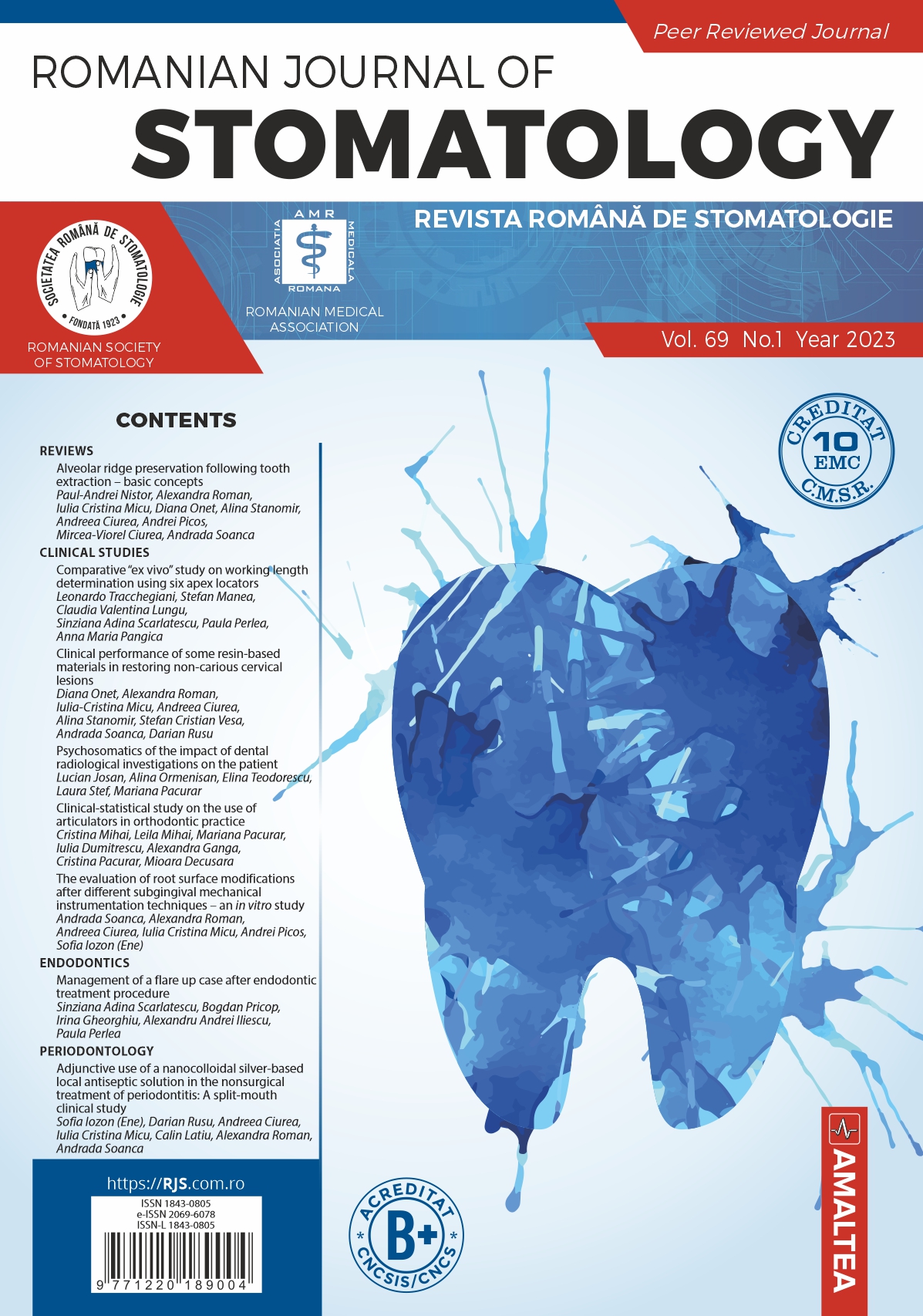 Romanian Journal of Stomatology - Vol. 69, No. 1, Year 2023